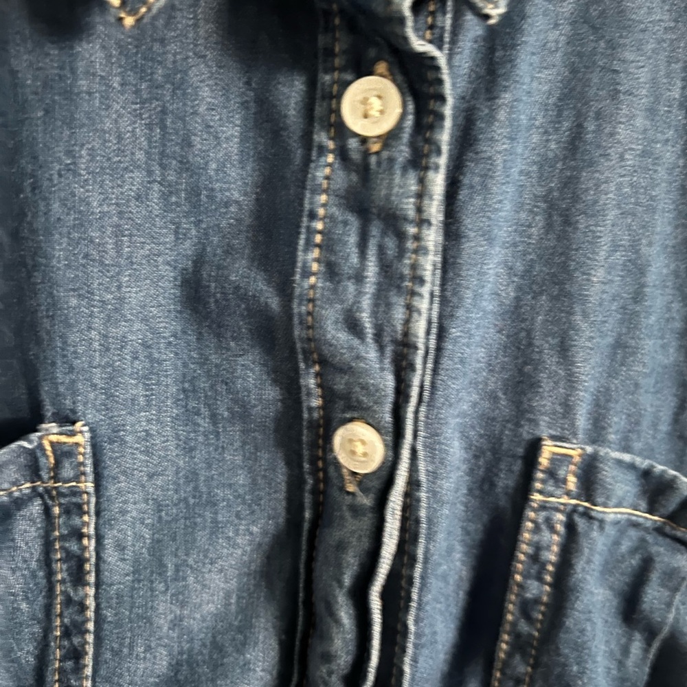 Tommy Hilfiger Casual Blue Jean Button Down Shirt - Picture 5 of 9